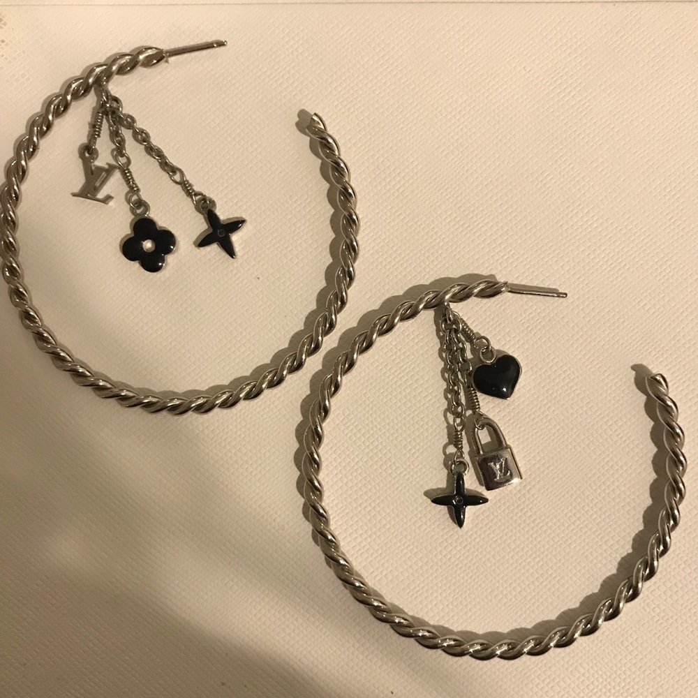 Authentic Louis Vuitton dangle hoop earrings